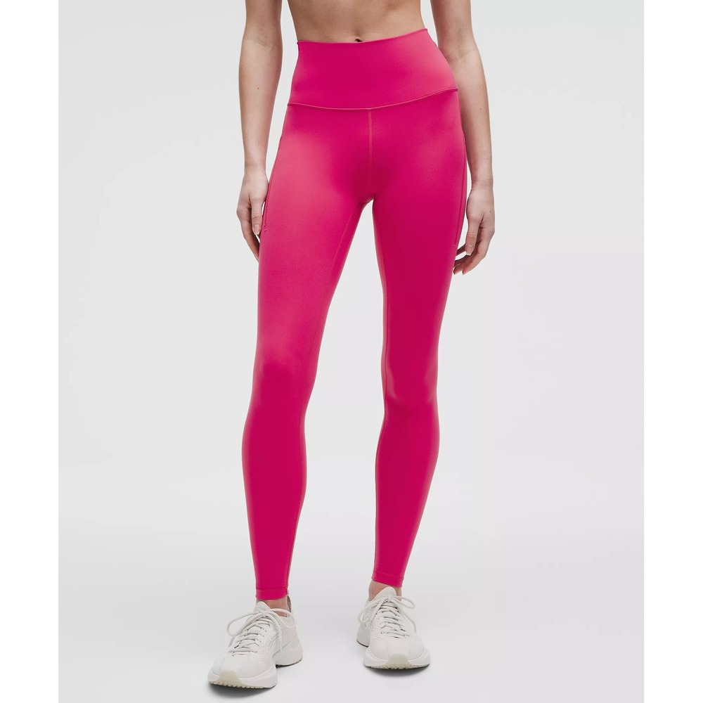 Lululemon Wunder Train‎  High-rise Magenta tight w pockets Size 6 - Picture 2 of 7
